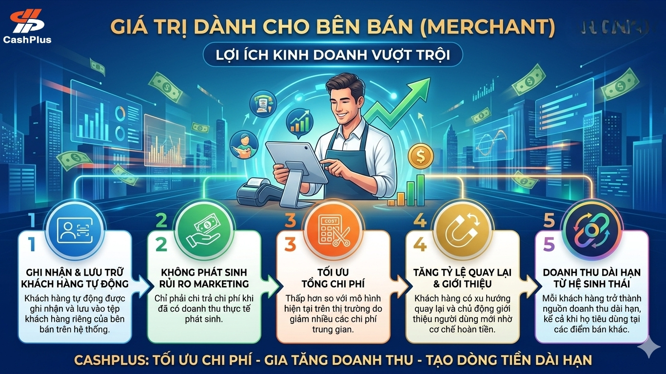 CashPlus cung cấp lợi ích cho bên bán